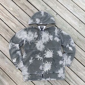 Rare Lucky Brand Japan Crazy All Over Floral Print Sweatshirt Hoodie